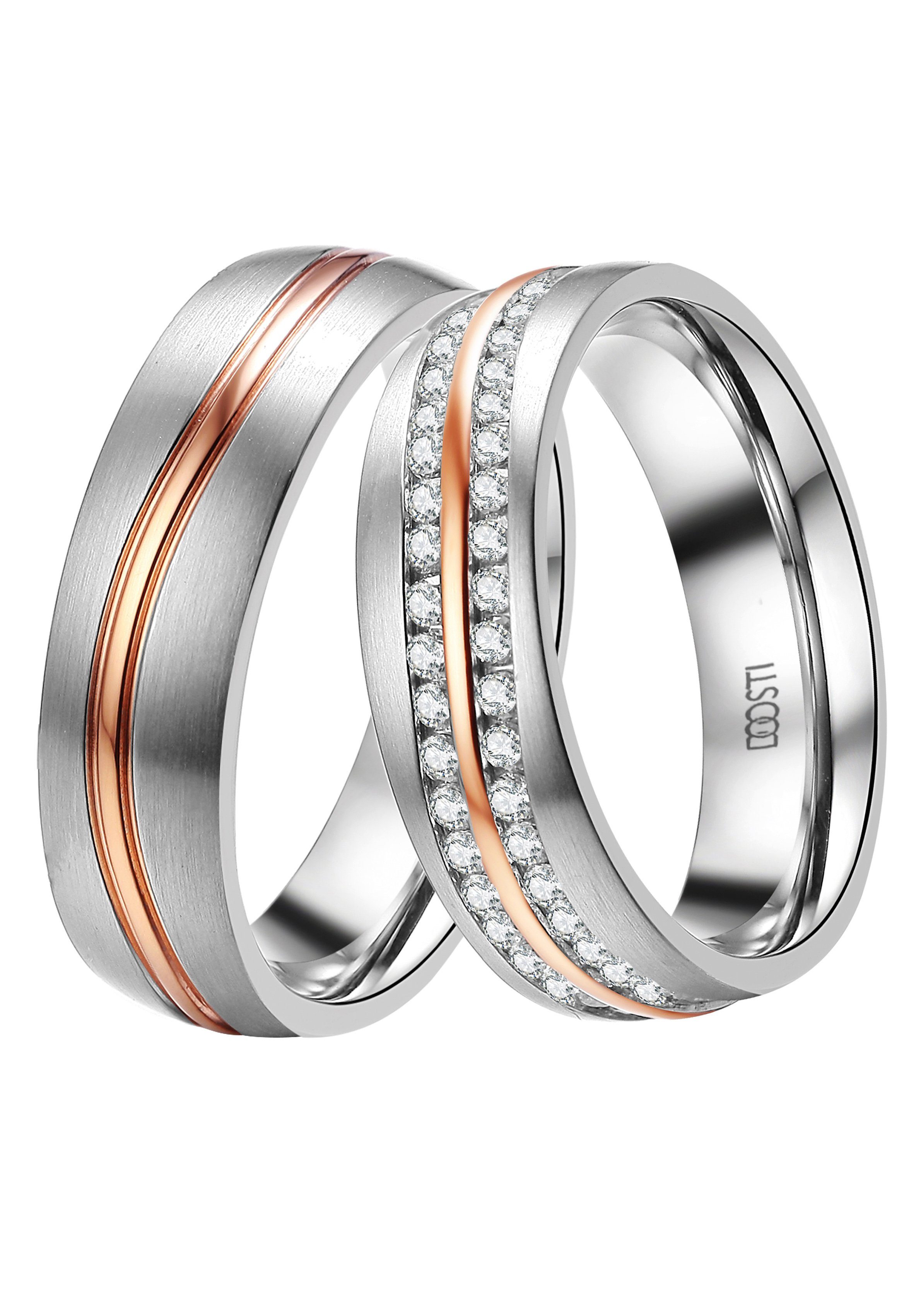 Bild von DOOSTI Trauring Shining wave, ST-102-D, ST-102-H, wahlweise mit oder ohne Zirkonia