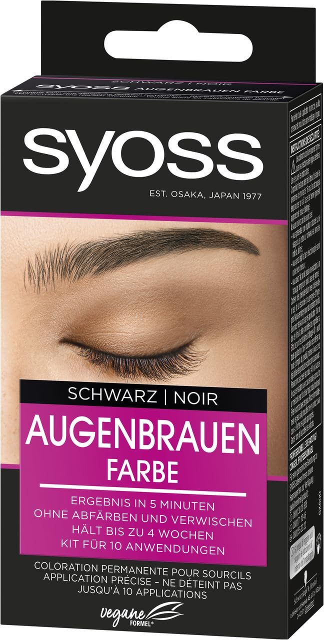 Syoss Augenbrauenfarbe Schwarz 17ml & GOT2B 2in1 Stylinggel 4 Brows & Edges Waterproof 16ml, 2-tlg., langanhaltend, schweiß- & wasserfest bis zu 24h