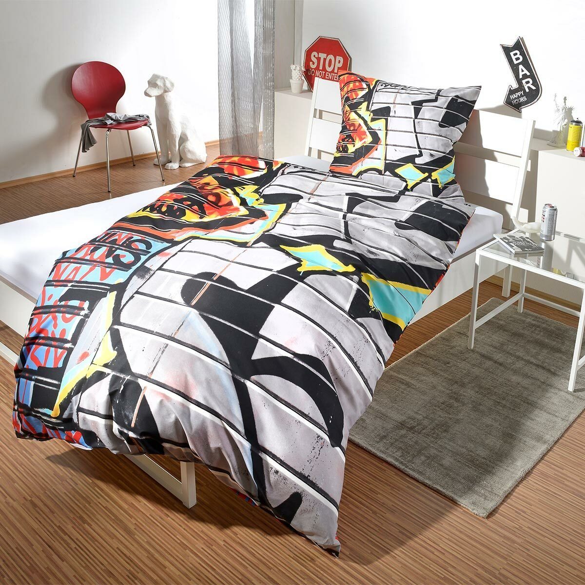 BETTWARENSHOP Bettwäsche Graffiti, Renforce, 2 teilig, günstig online kaufen