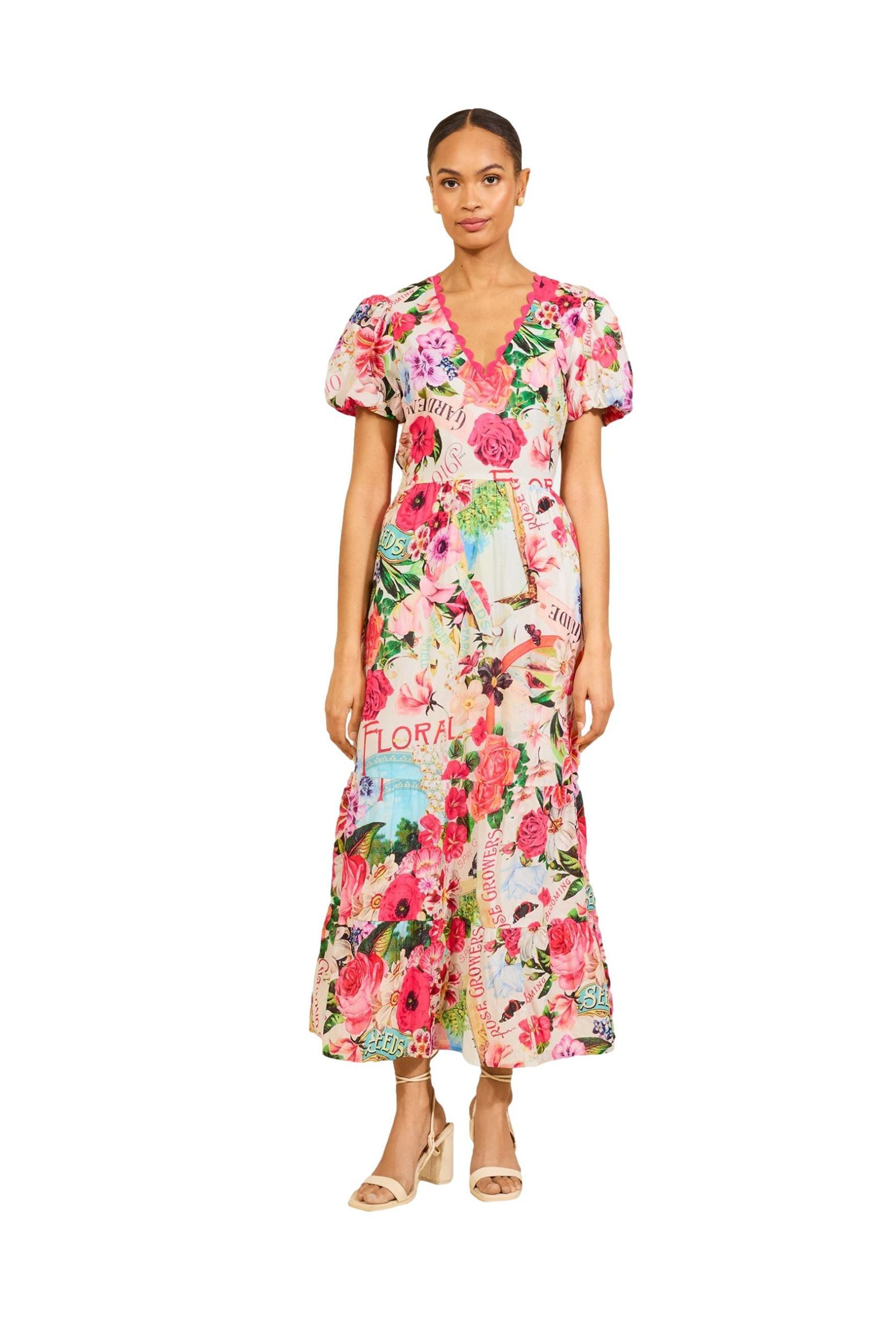 Love & Roses Midikleid Love & Roses Midikleid mit Print, Kurzgröße (1-tlg)