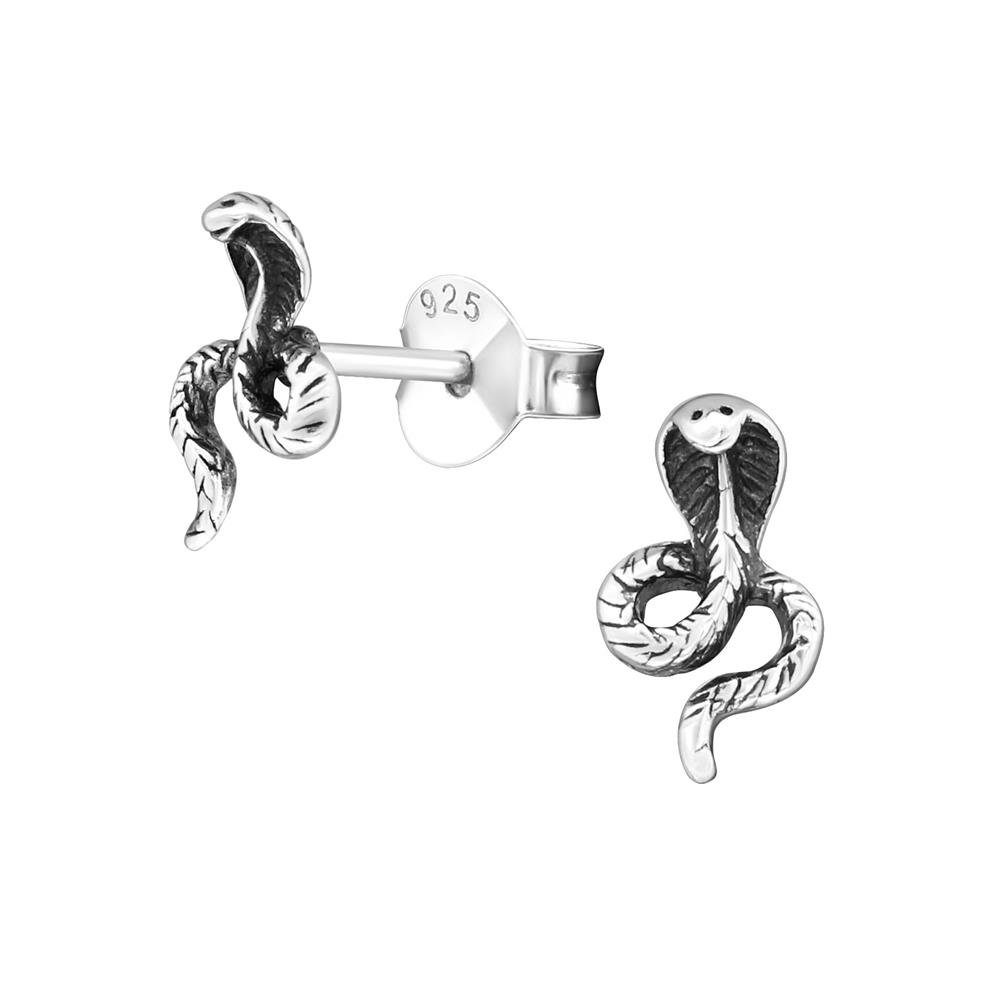 BUNGSA Ohrring-Set Ohrstecker Kobra aus Ohrschmuck Silber Ohrringe Stück), 925 (1 (2 Damen 2-tlg), Paar