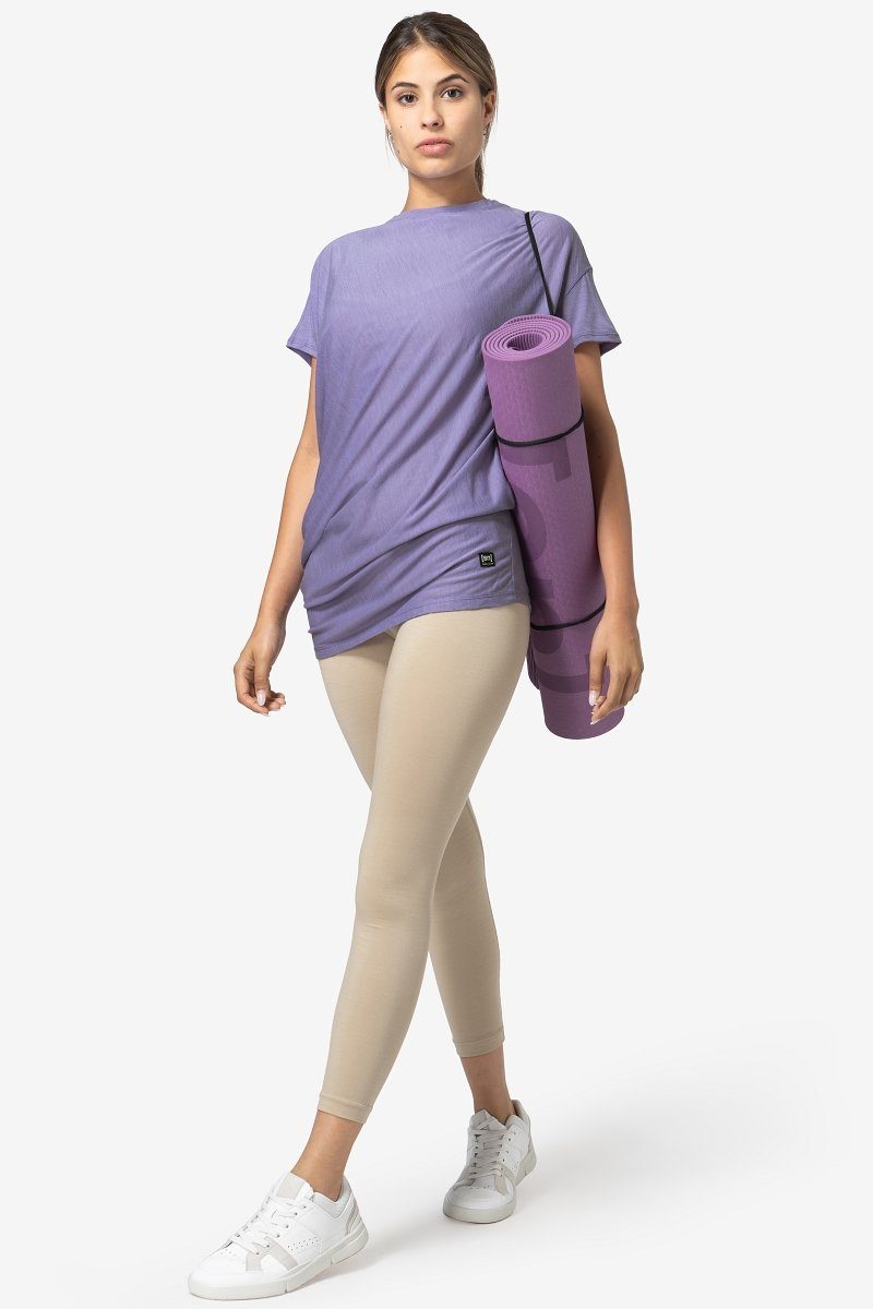SUPER.NATURAL T-Shirt Merino T-Shirt Merino-Materialmix TEE Purple YOGA W Haze bequemer LOOSE