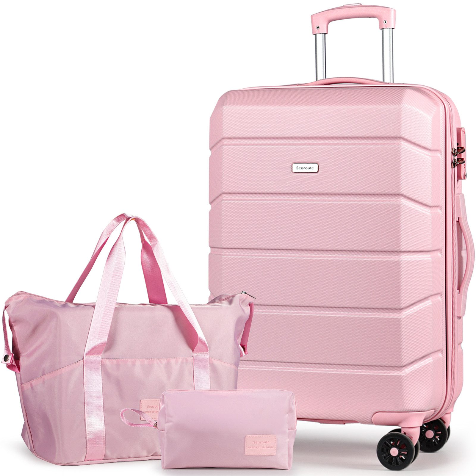 Tavoxda Kofferset 5-teiliges Kofferset, Trolley-Reisekofferset mit ABS-Hartschale, in schlichtem Design, mit viel Stauraum, stabil und strapazierfähig
