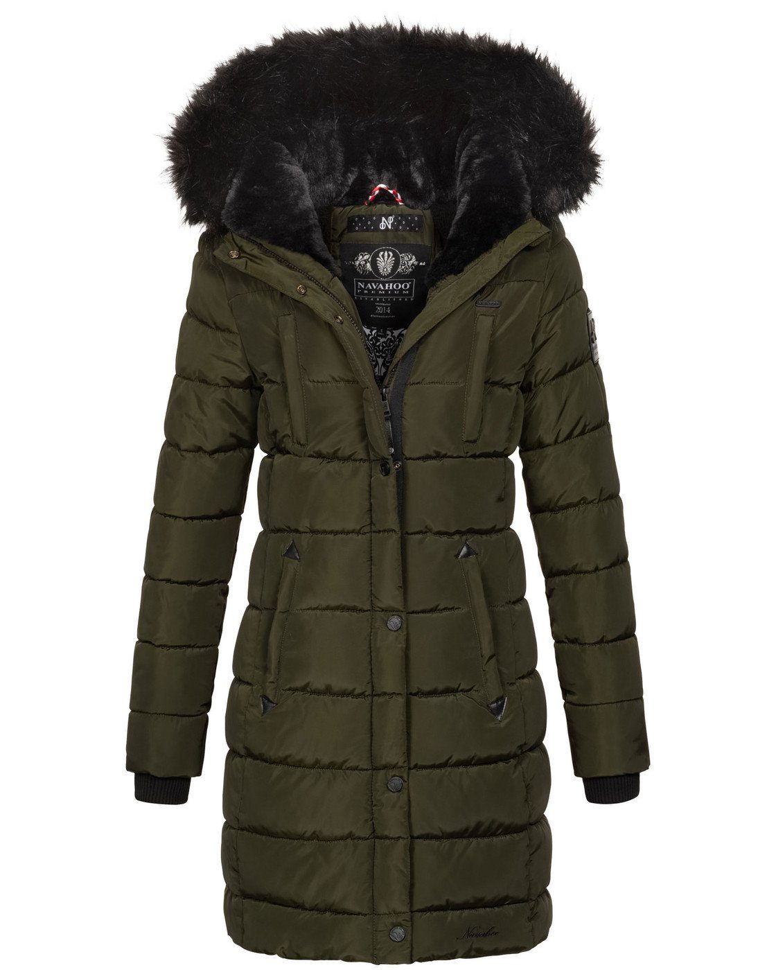 Navahoo Winterjacke Lotusblüte Pri mit warmem Teddyfell und abnehmbarem Kunstfell