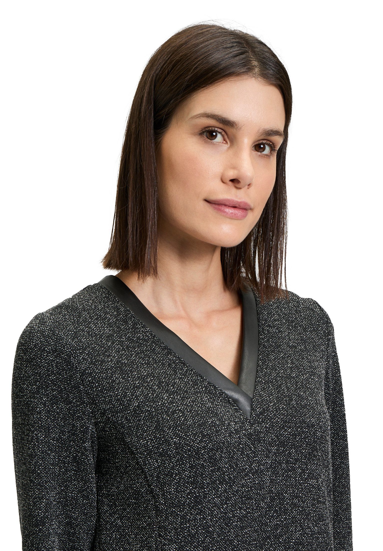 Vera Mont A-Linien-Kleid Damen mit V-Ausschnitt Materialmix