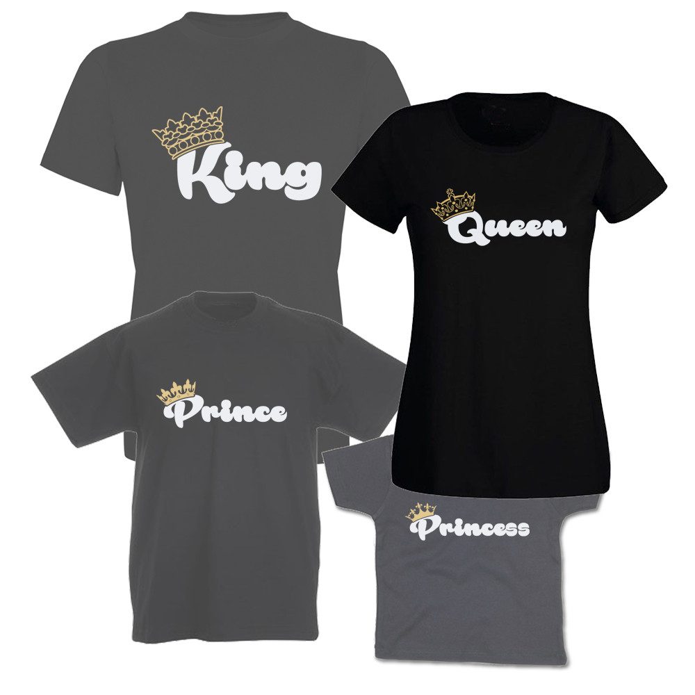T-Shirt Königsfamilie - King, Queen, Prince & Princess