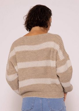 SASSYCLASSY Strickpullover Oversize Pullover Damen aus weichem Grobstrick Lässiger Strickpullover mit V-Ausschnitt, Made in Italy