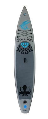 Runga-Boards Inflatable SUP-Board Runga TOA-RACE AIR GREY 12.6 Stand Up Paddling SUP iSUP, (Set 1, mit gepolsterten Trolley-Rucksack, Center-Finne und Coiled-Leash)