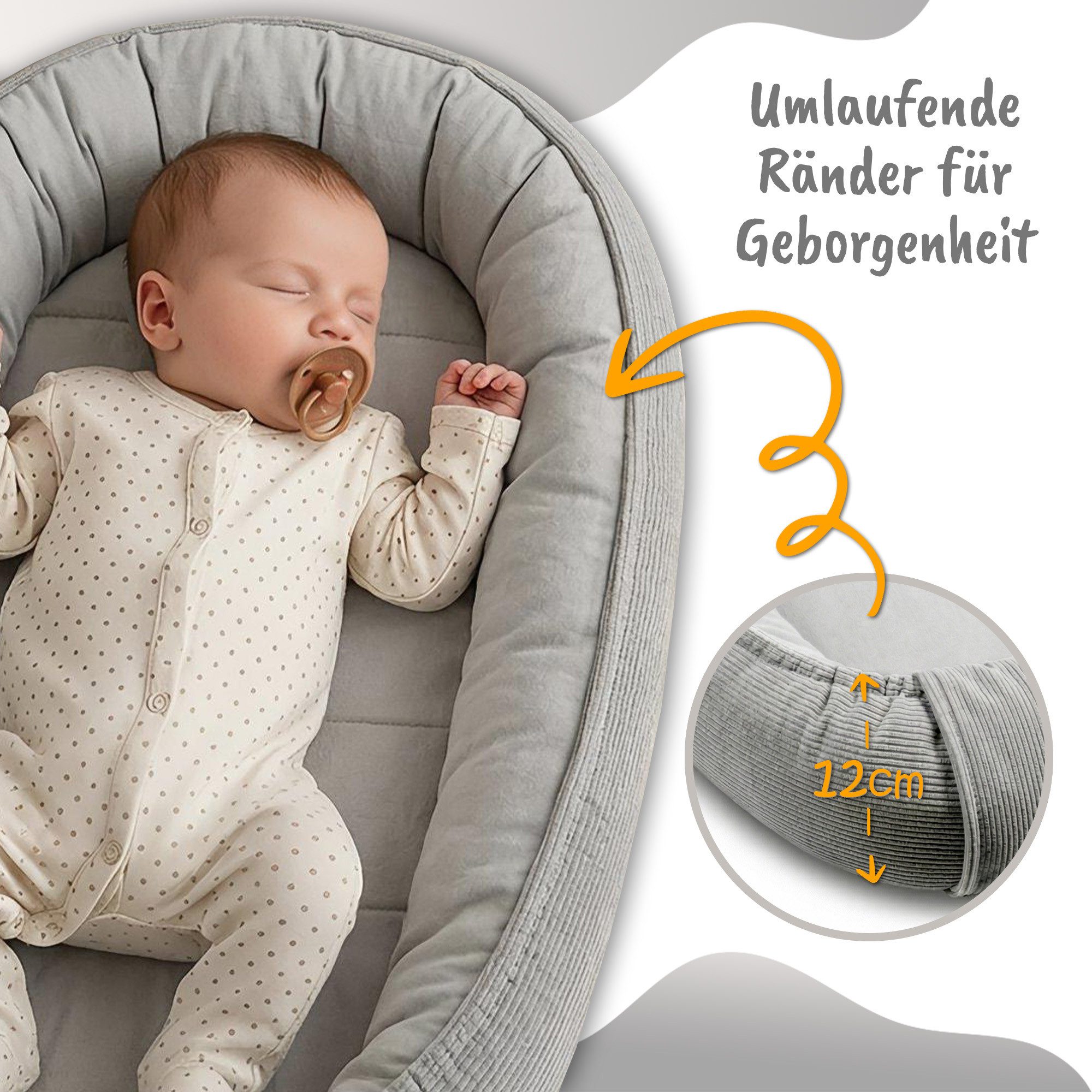 Totsy Baby Kuschelnest Nestchen Baby - Babynestchen Neugeborene Babynest für kinderbett – Bild 3 von 5