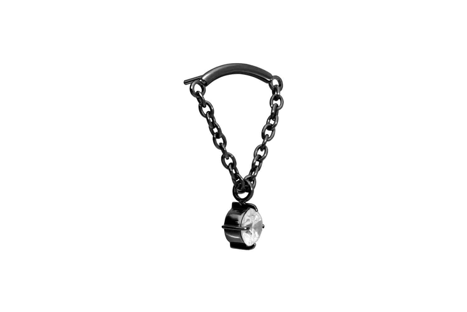 Piercing-Set Titan Aufsatz mit Push Pin BOGEN + KETTE + KRISTALL