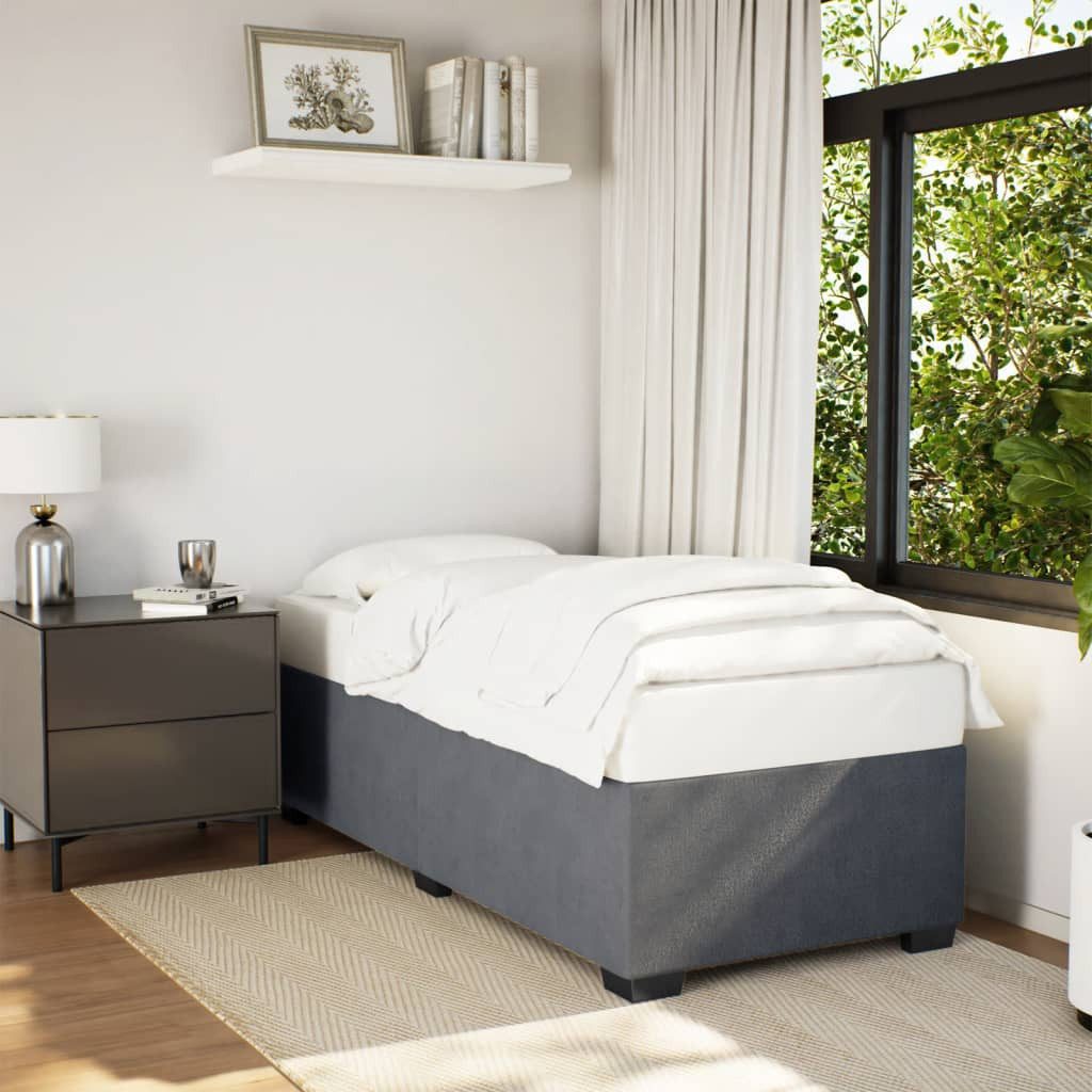 vidaXL Bett Bettgestell ohne Matratze Dunkelgrau 90x200 cm Samt