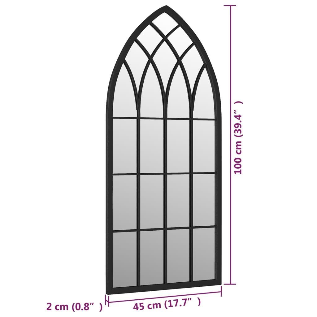 vidaXL Spiegel Spiegel Schwarz (1-St) den Schwarz cm 100x45 | Innenbereich für Schwarz Eisen