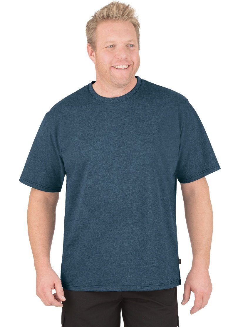 Trigema T-Shirt TRIGEMA in T-Shirt Piqué-Qualität jeans-melange