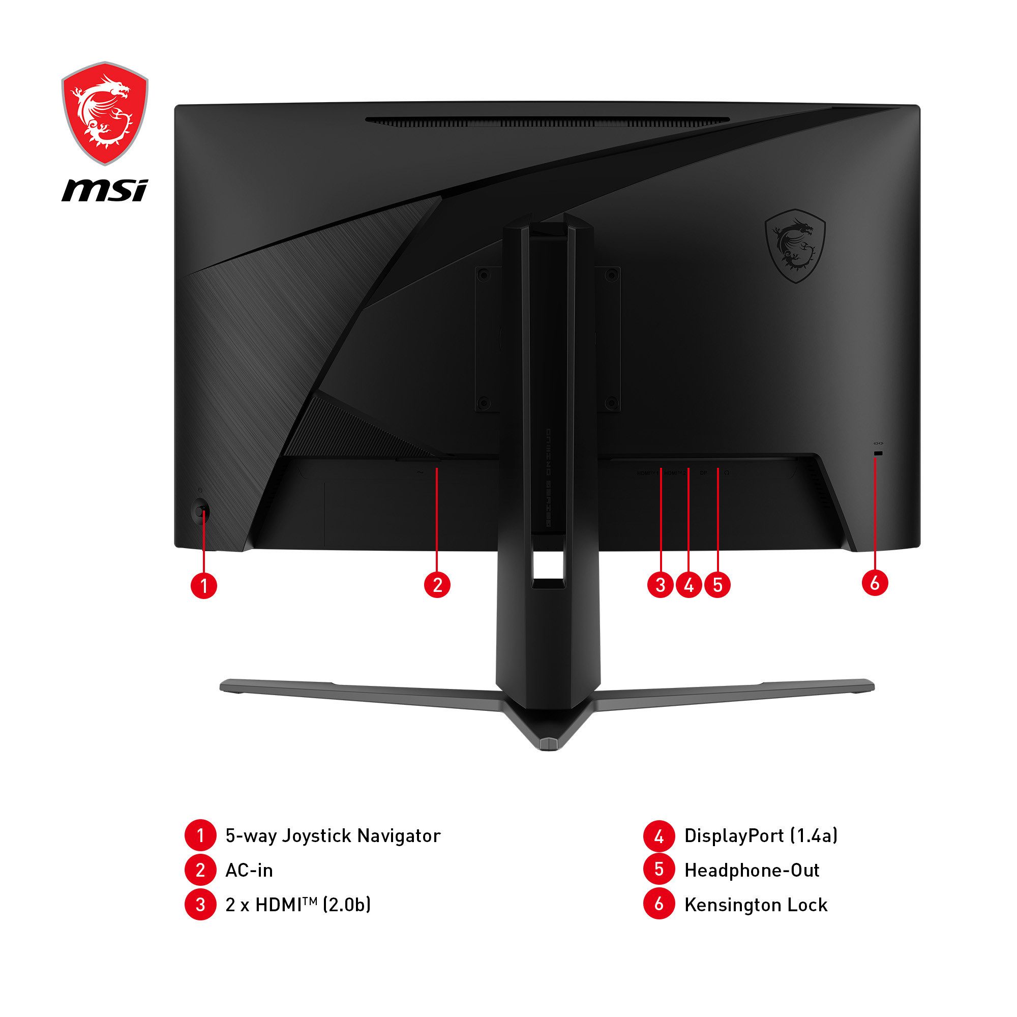 MSI MAG 27CQ6PF Curved-Gaming-Monitor (69 cm/27 ", 2560 x 1440 px, WQHD, 0,5 ms Reaktionszeit, 180 Hz, VA LED, 3 Jahre Herstellergarantie, höhenverstellbar)