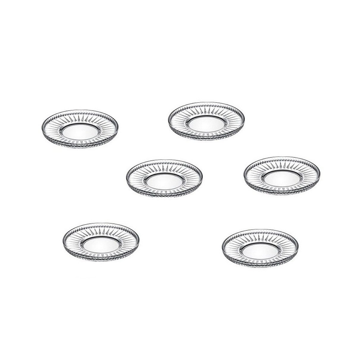 Pasabahce Teeglas Elysia Untersetzer in Kristalloptik - ø13 cm - 6 teiliges Set, 6-tlg., Glas, 6-teilig – Bild 4 von 4