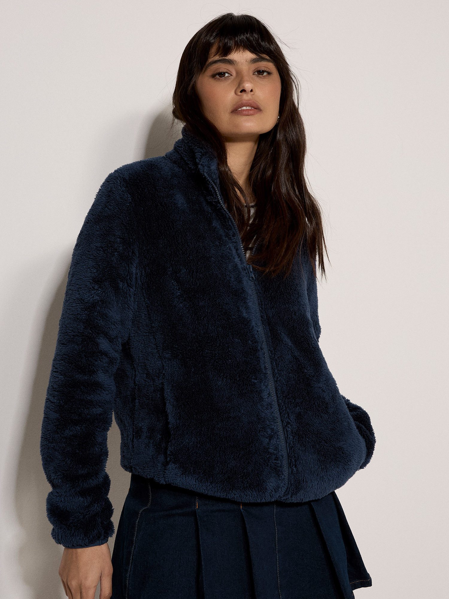 Apricot Cardigan Fleecejacke mit durchgehendem Reißverschluss