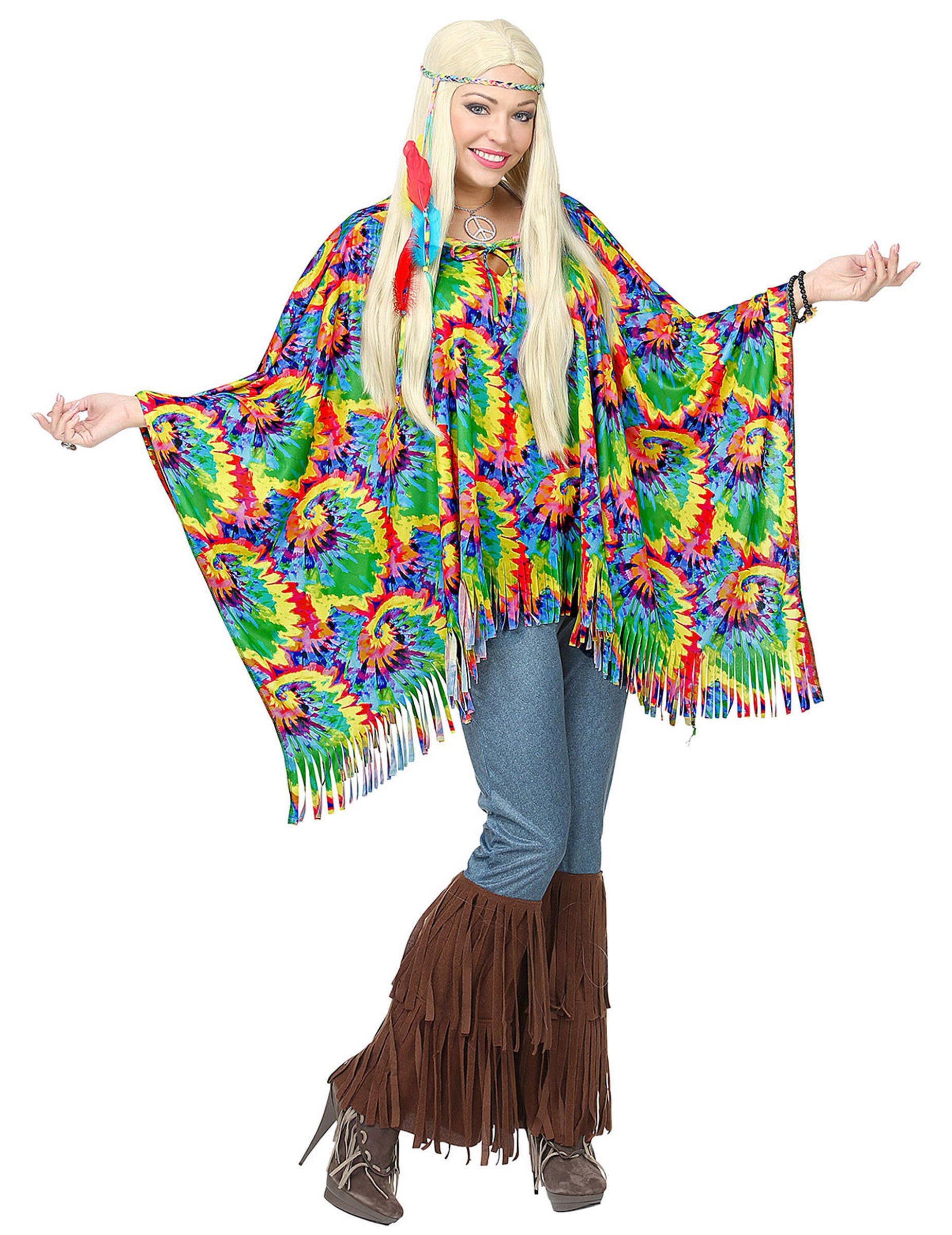 Boland Hippie-Kostüm Hippie-Poncho Hippie-Kostüm Karnevalskostüm für Damen günstig online kaufen