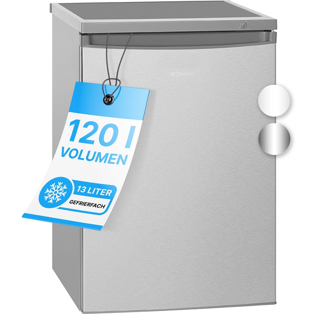 BOMANN Kühlschrank KS 2184 ix, 84.5 cm hoch, 56 cm breit, mit Gefrierfach, 120L Nutzinhalt
