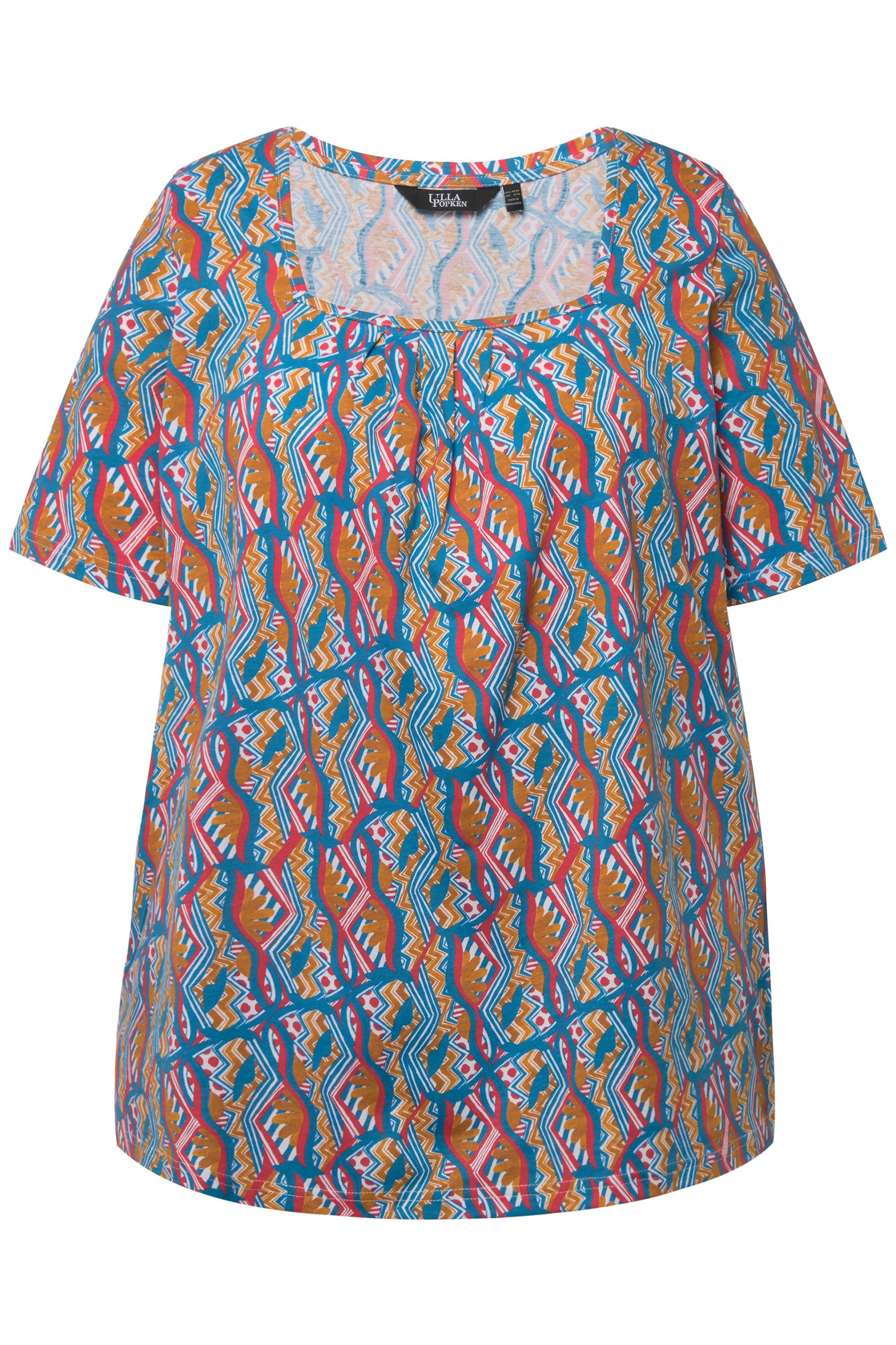 Ulla Popken T-Shirt T-Shirt Zierfalten A-Linie günstig online kaufen