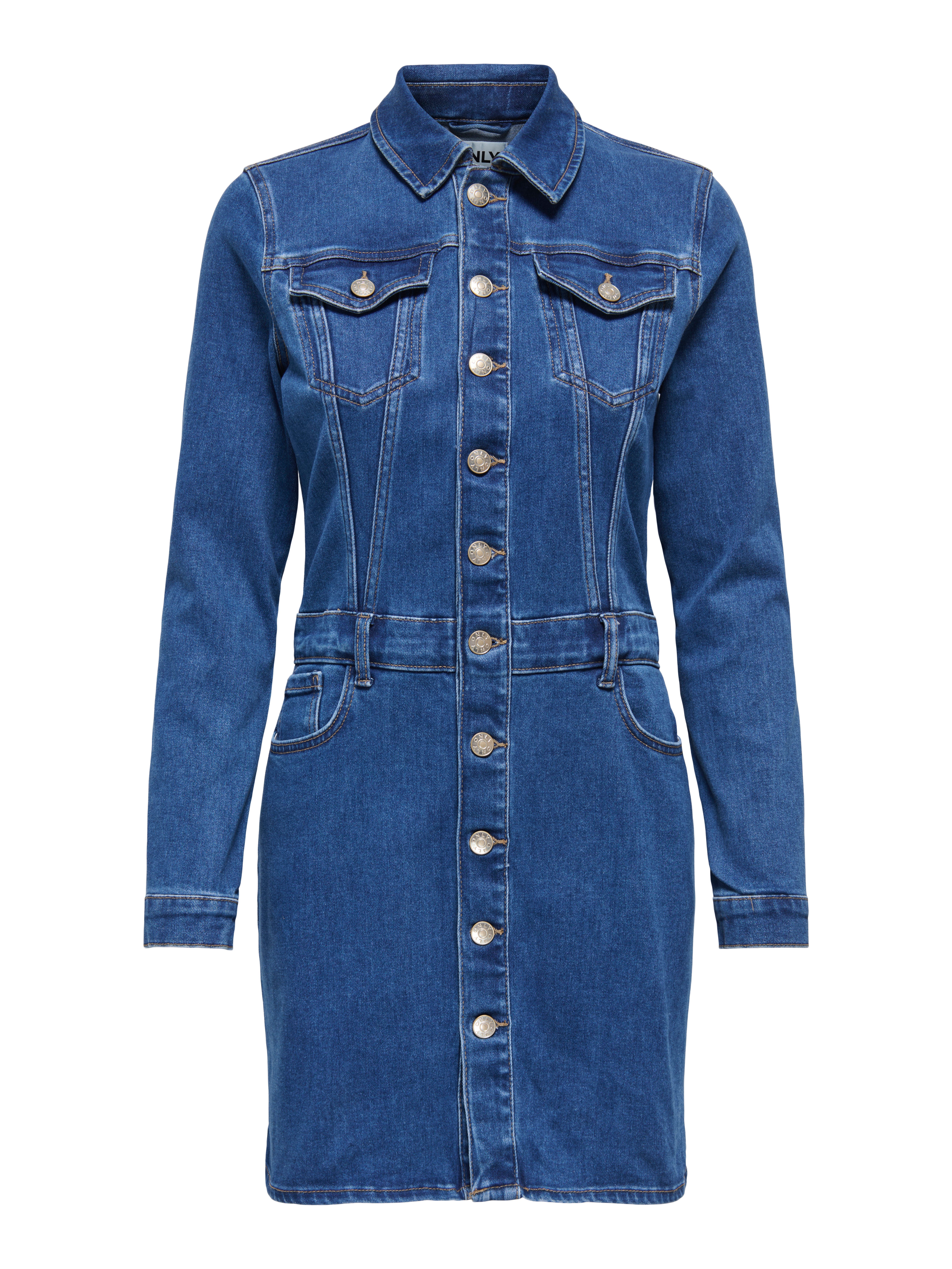 ONLY Jeanskleid ONLELLEN L/S SHORT STRETCH DNM DRESS PIM slim fit günstig online kaufen