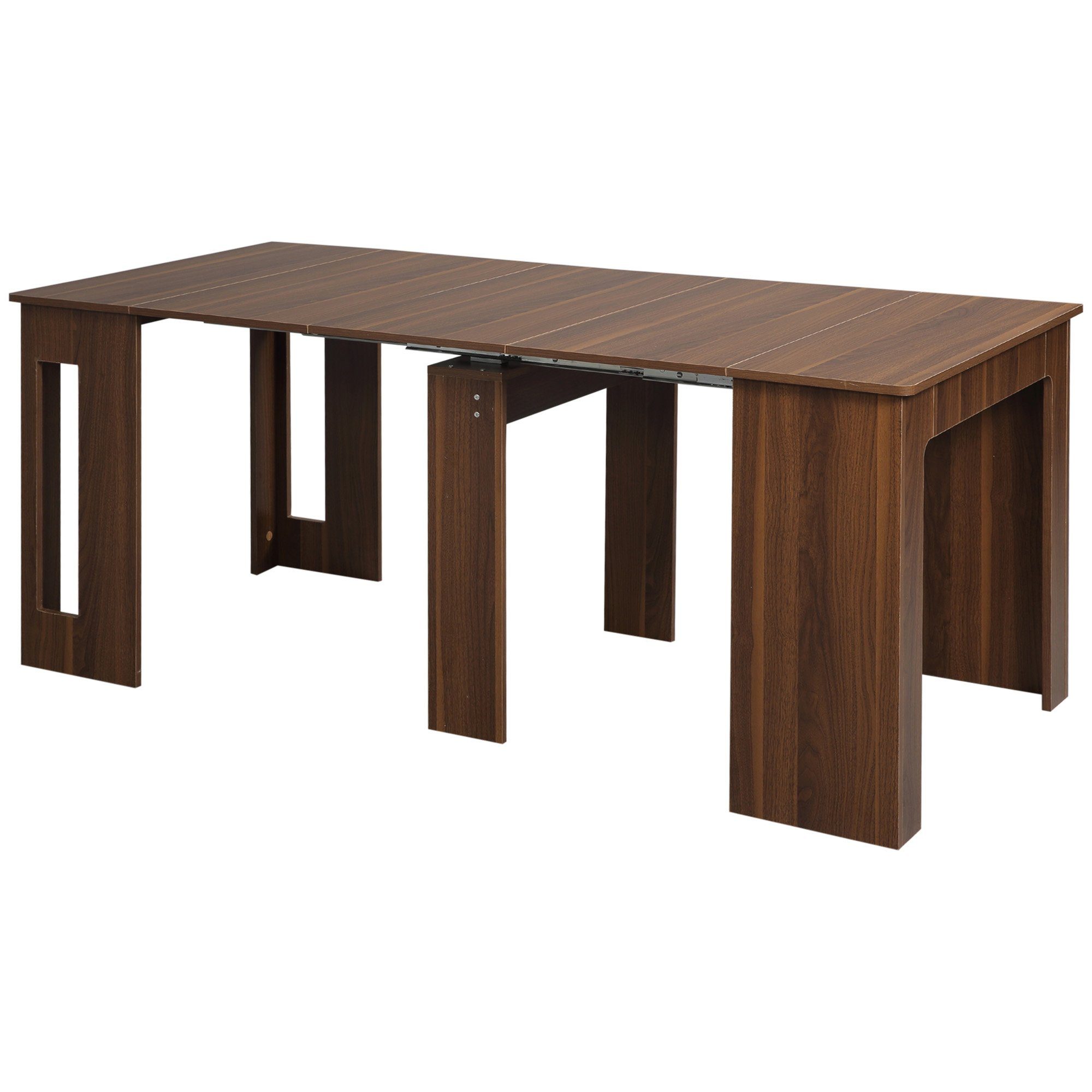 HOMCOM Klapptisch Esstisch ausziehbarer (Esszimmertisch, 1-St., Küchentisch), für Wohnzimmer Esszimmer Modernes Design Braun 180 x 85 x 75cm