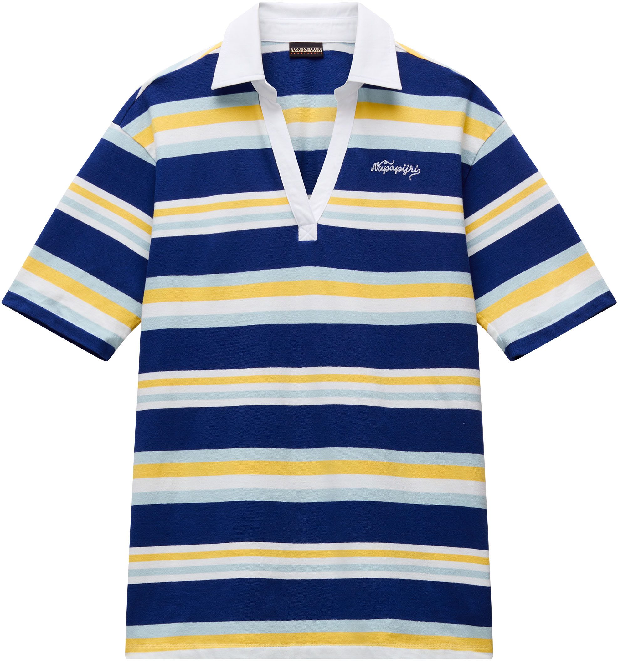 Napapijri Kurzarmshirt E-ETE SS W STRIPE SA8 gemusterte, gestreifte und mehrfarbige Optik, aus Single Jersey