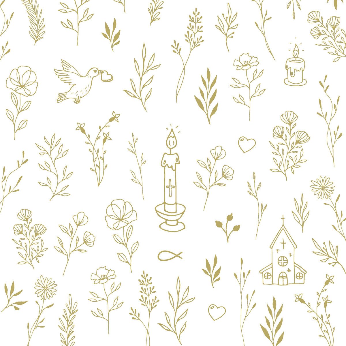 Paper+Design Geschirr-Set Lunchserviette Kommunion - 33 x 33 cm 20 Stück.