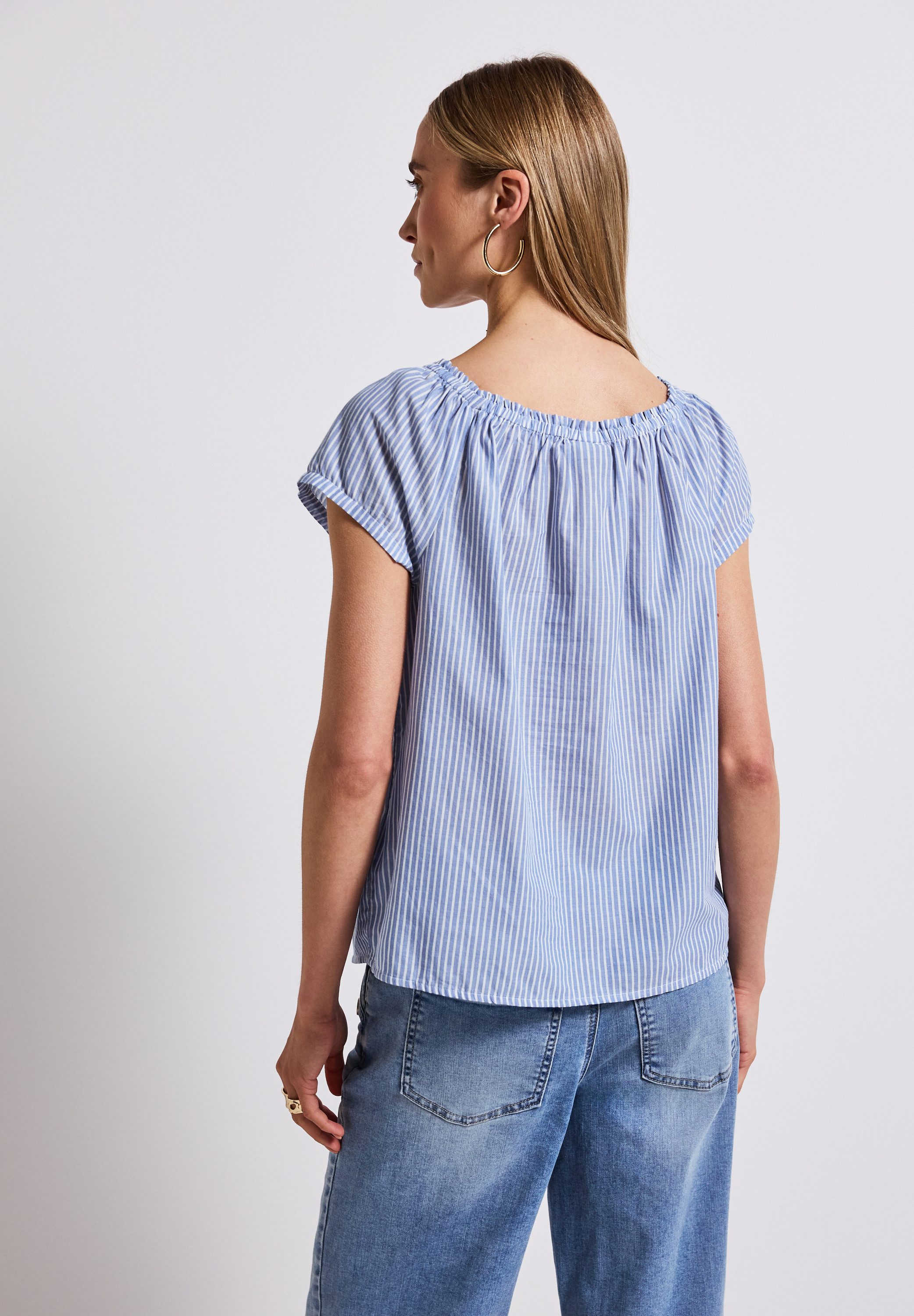 STREET ONE Kurzarmbluse im Streifen-Look günstig online kaufen
