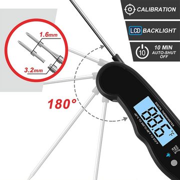 GelldG Grillthermometer Fleischthermometer digital Grillthermometer, 2-in-1 Bratenthermometer