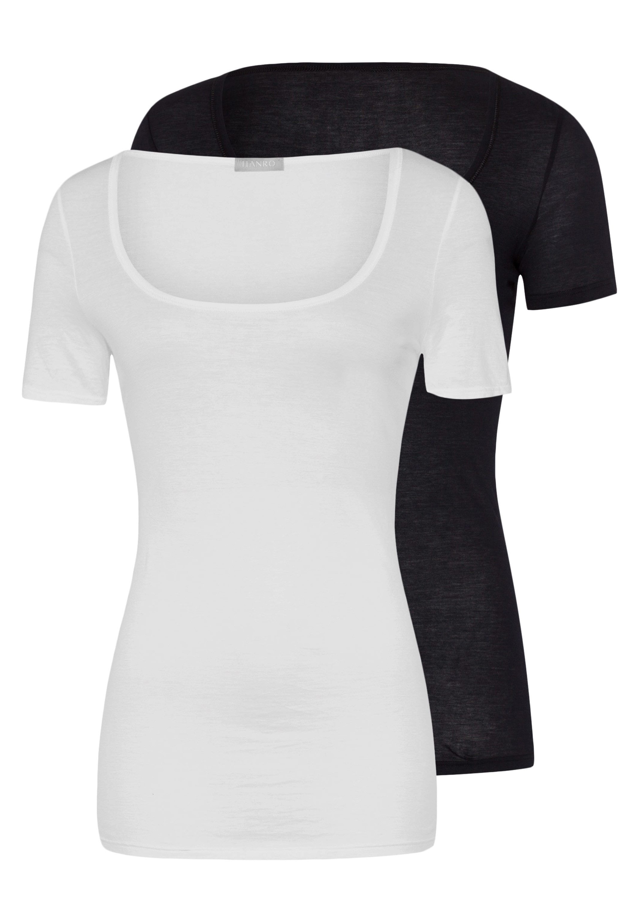 Hanro Unterhemd 2er Pack Ultralight (Spar-Set, 2-St) Unterhemd / Shirt Kurzarm - Baumwolle - Atmungsaktiv