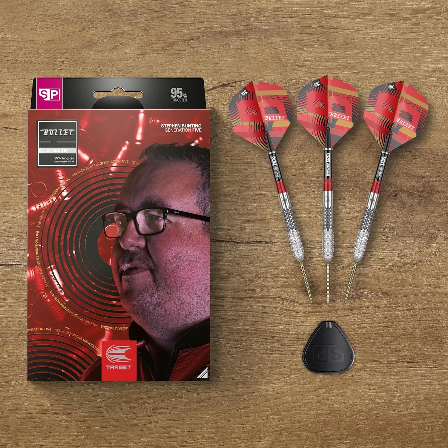 TARGET DARTS Dartpfeil Stephen Bunting Gen 5 95% Wolfram Steeltip 22gr, inklusive Swiss Point