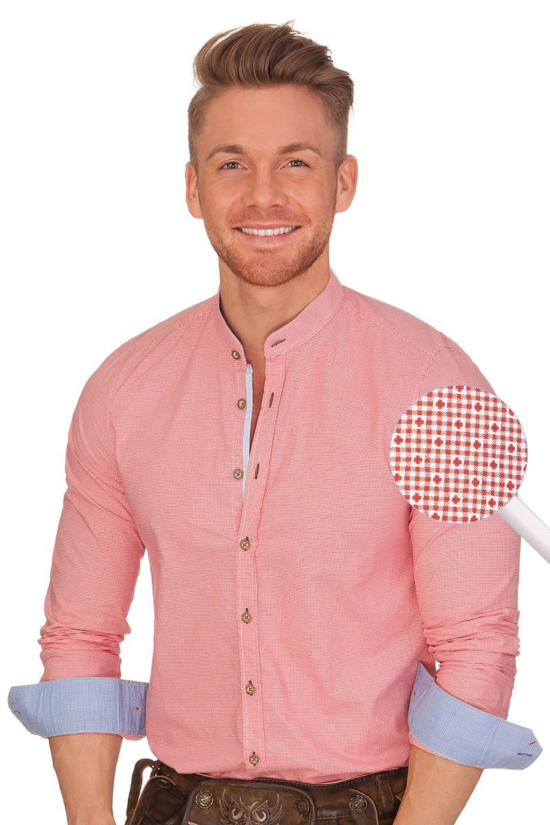 Hatico Trachtenhemd Trachtenhemd - PHILIP - blau, rot