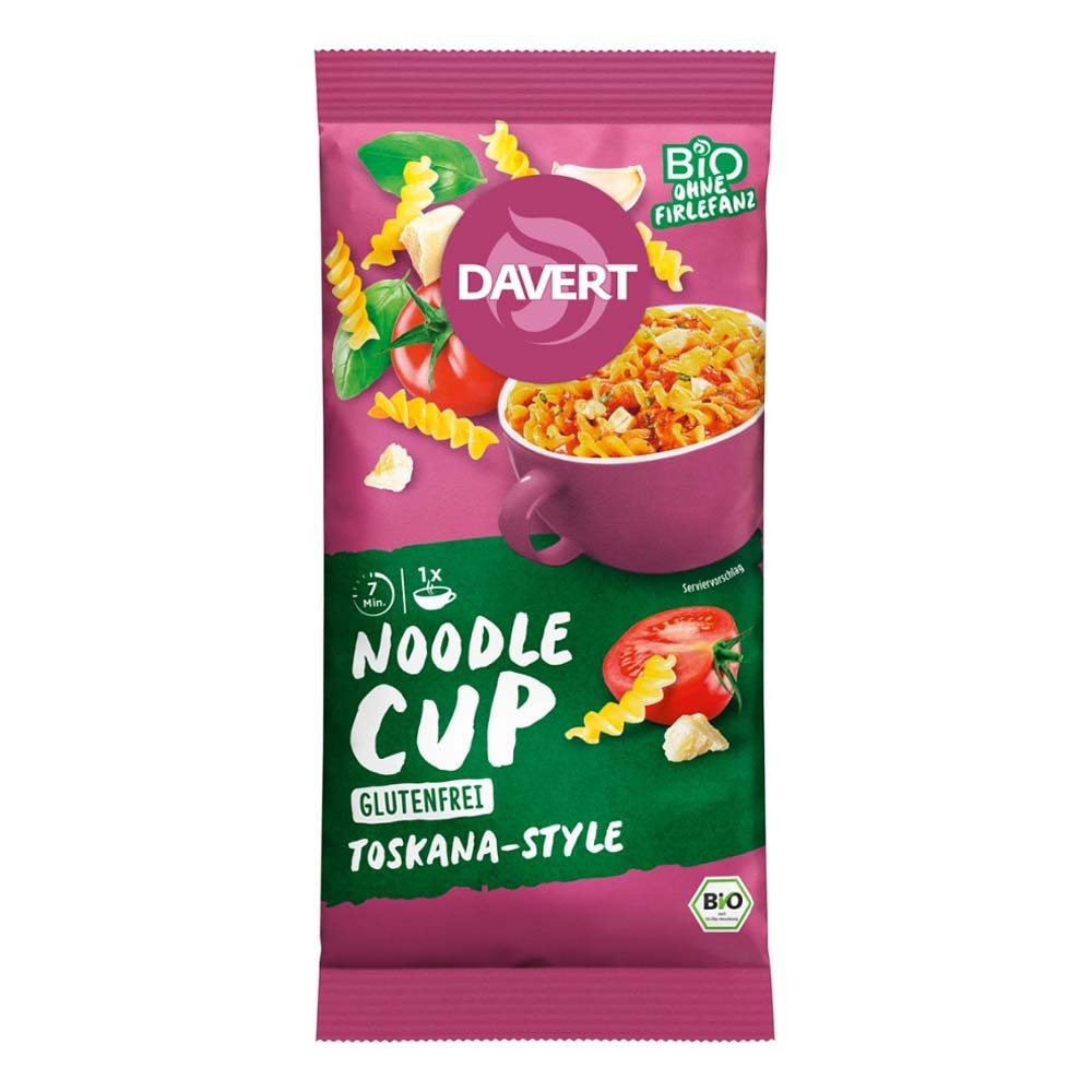 Davert Fertiggericht Noodle-Cup - Toskana-Style glutenfrei 60g