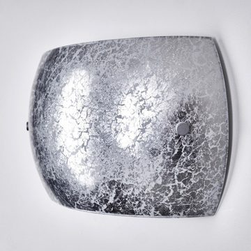hofstein Wandleuchte »Badoere« moderne Wandlampe in Silber/Weiß aus Glas, ohne Leuchtmittel, mit Lichteffekt, 2xE14, Innen mit Up & Down-Effekt