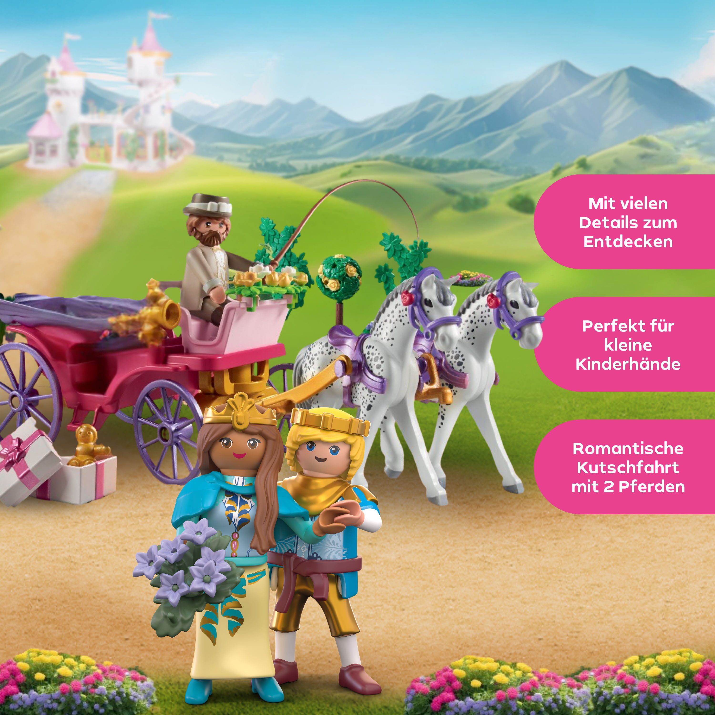 Playmobil® Kutschfahrt mit Prinzessin und Prinz (71846), Playmobil Princess Magic Konstruktions-Spielset, (97 St), Made in Europe