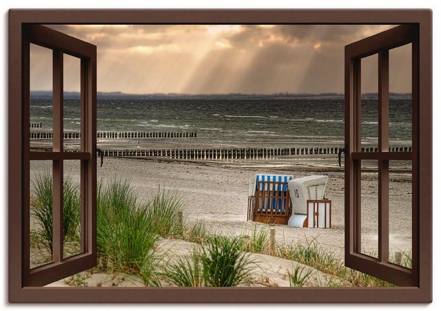 Artland Wandbild »Schwarzer Busch Strand auf Insel Poel«, Strand (1 Stück), in vielen Größen & Produktarten -Leinwandbild, Poster, Wandaufkleber / Wandtattoo auch für Badezimmer geeignet-Otto