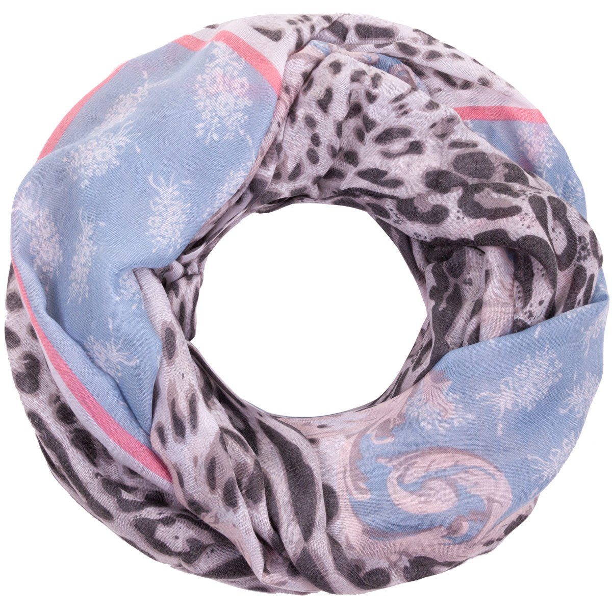 Faera Loop, Damen Schal italienisches Leopardenmuster weich leicht Loop Run günstig online kaufen