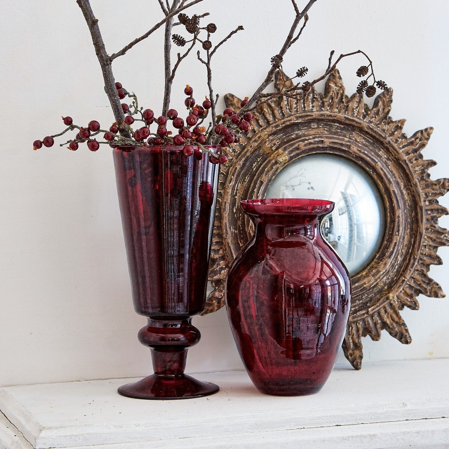 Mirabeau Tischvase Vase 2er Set Darian rot günstig online kaufen