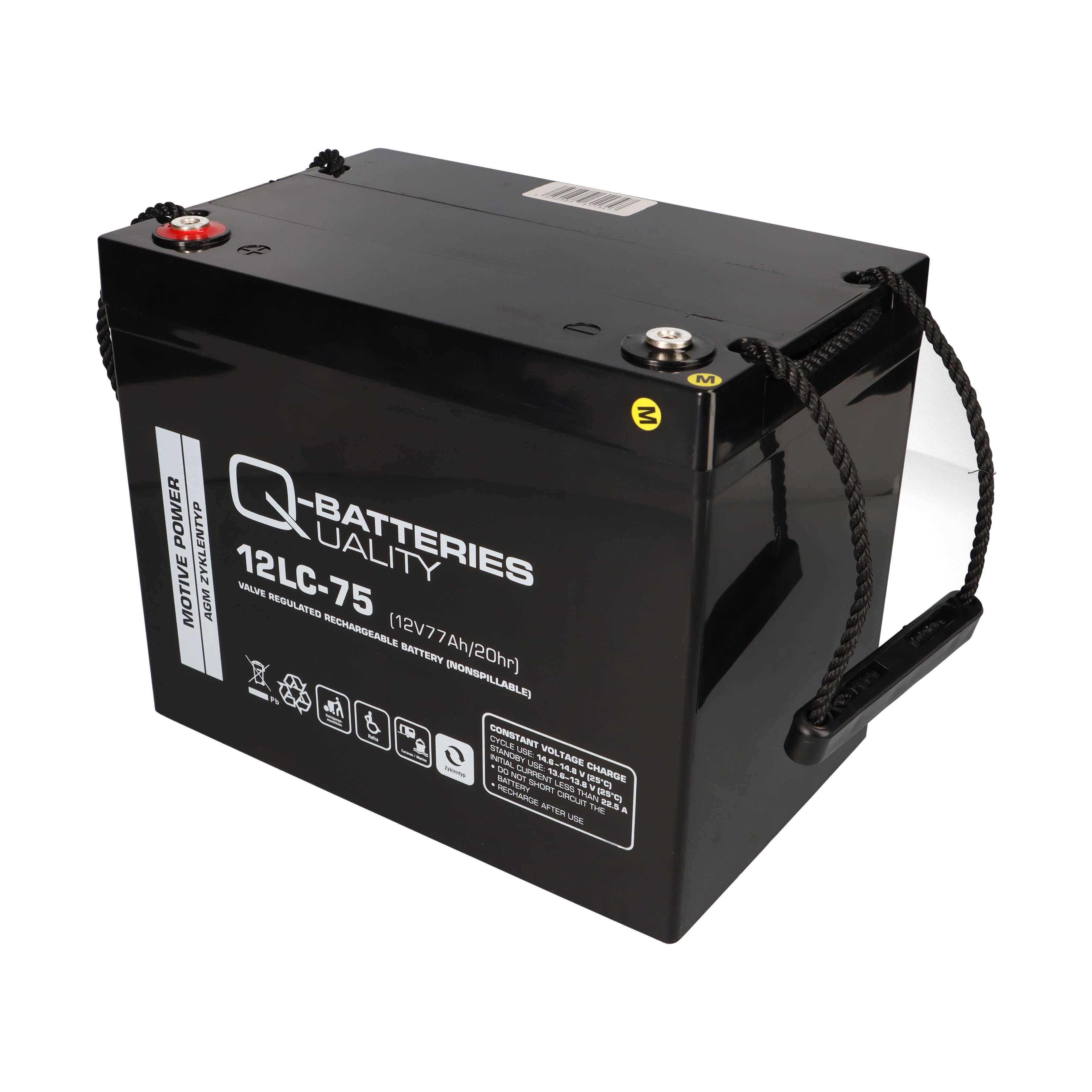 Q-Batteries / Bleiakkus Zyklentyp Akku 12LC-75 12V Blei 77Ah Deep AGM - Q-Batteries Cycle -