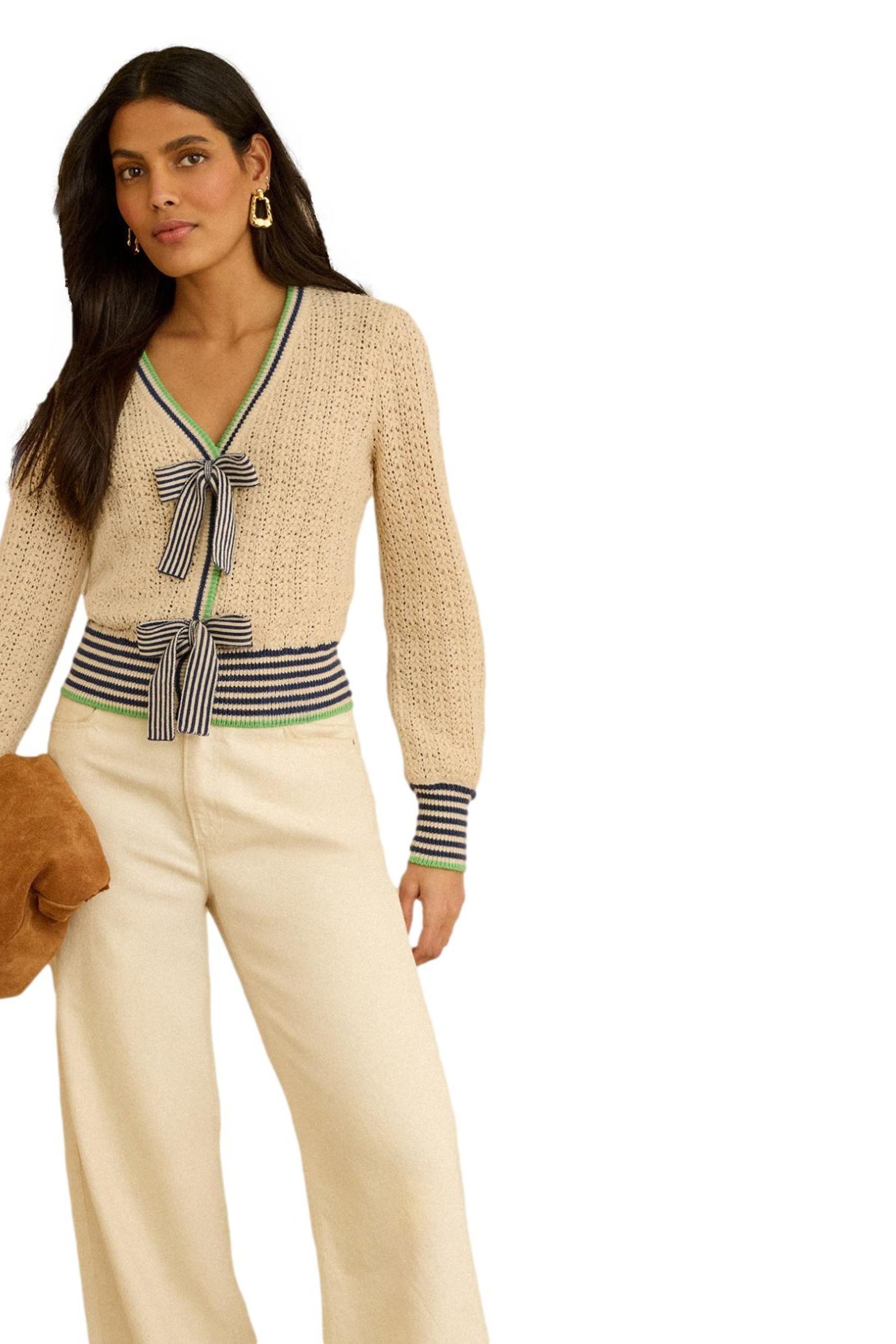Strickjacke Love & Roses Strickjacke mit Schleifendetail