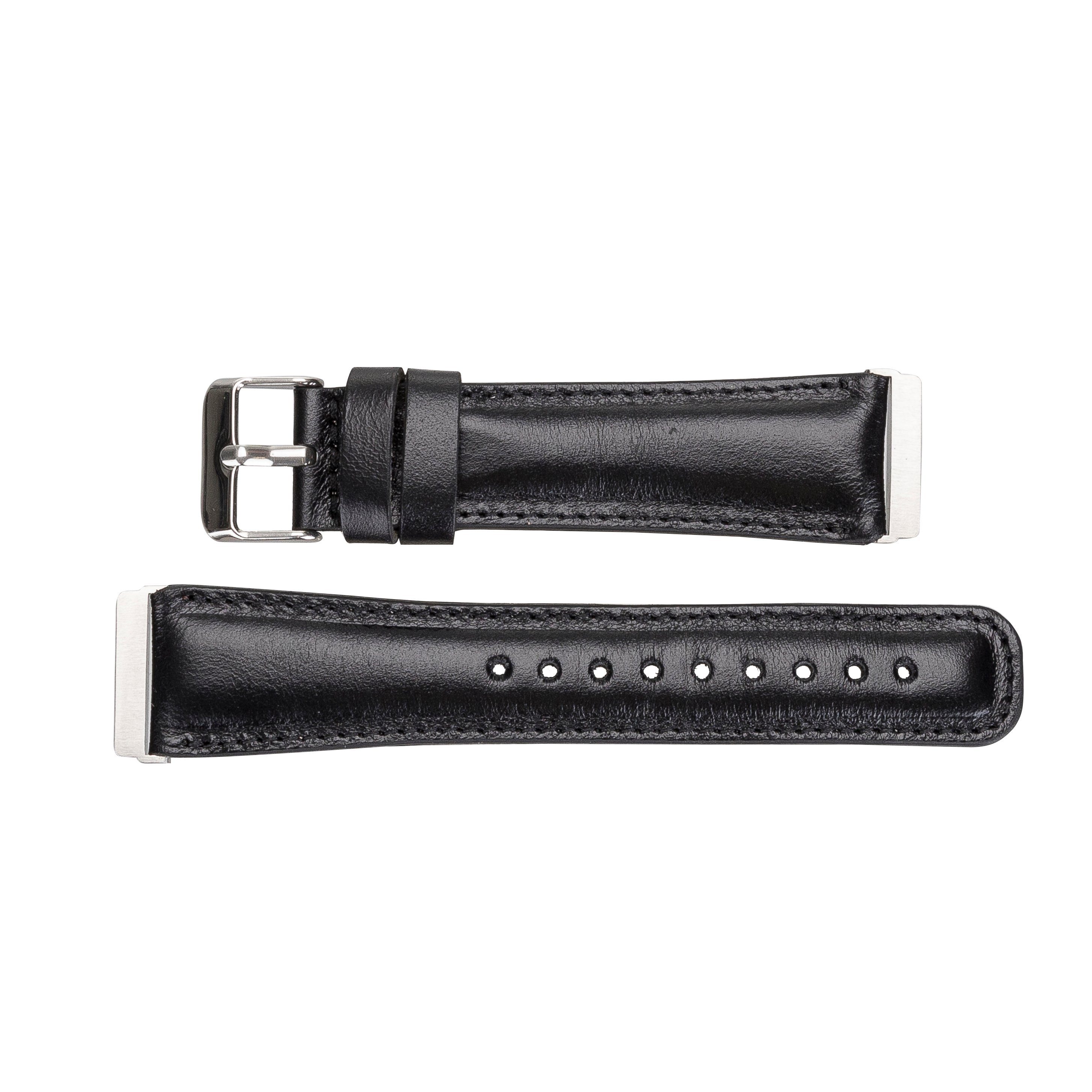 Fitbit Smartwatch-Armband Schwarz 2 Ersatzarmband Armband / Echtes Renna 4 / Leather Leder & Versa Sense 3