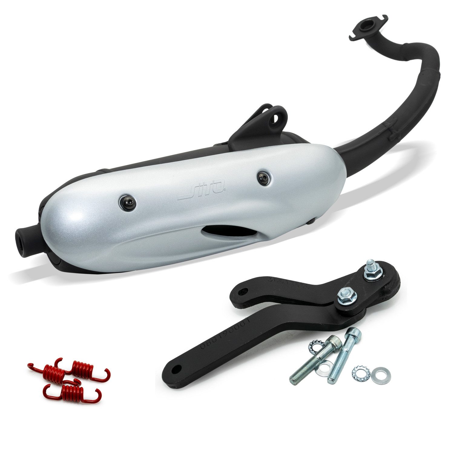 LeoVince Auspuff-Flexrohr Auspuffanlage SITO schwarz matt Stahl mit ABE für Peugeot Kisbee 50