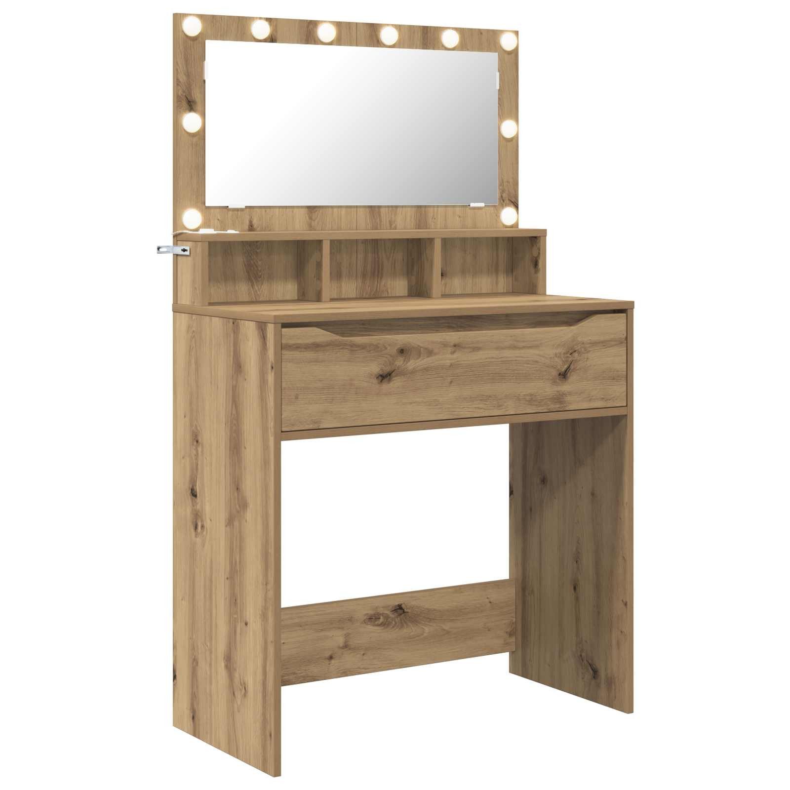 vidaXL Schminktisch Schlafzimmer-Frisiertische Artisan-Eiche 80 x 39,6 x 135 cm (1-St)
