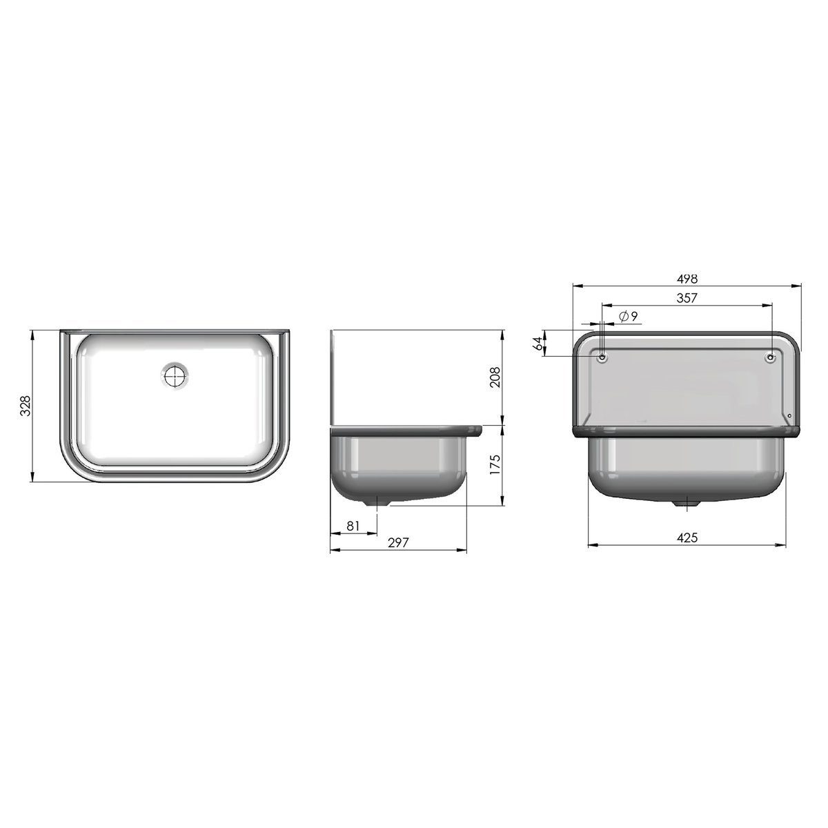 Tuganna Waschbecken Granit Optik, Stahl Ausgussbecken günstig online kaufen