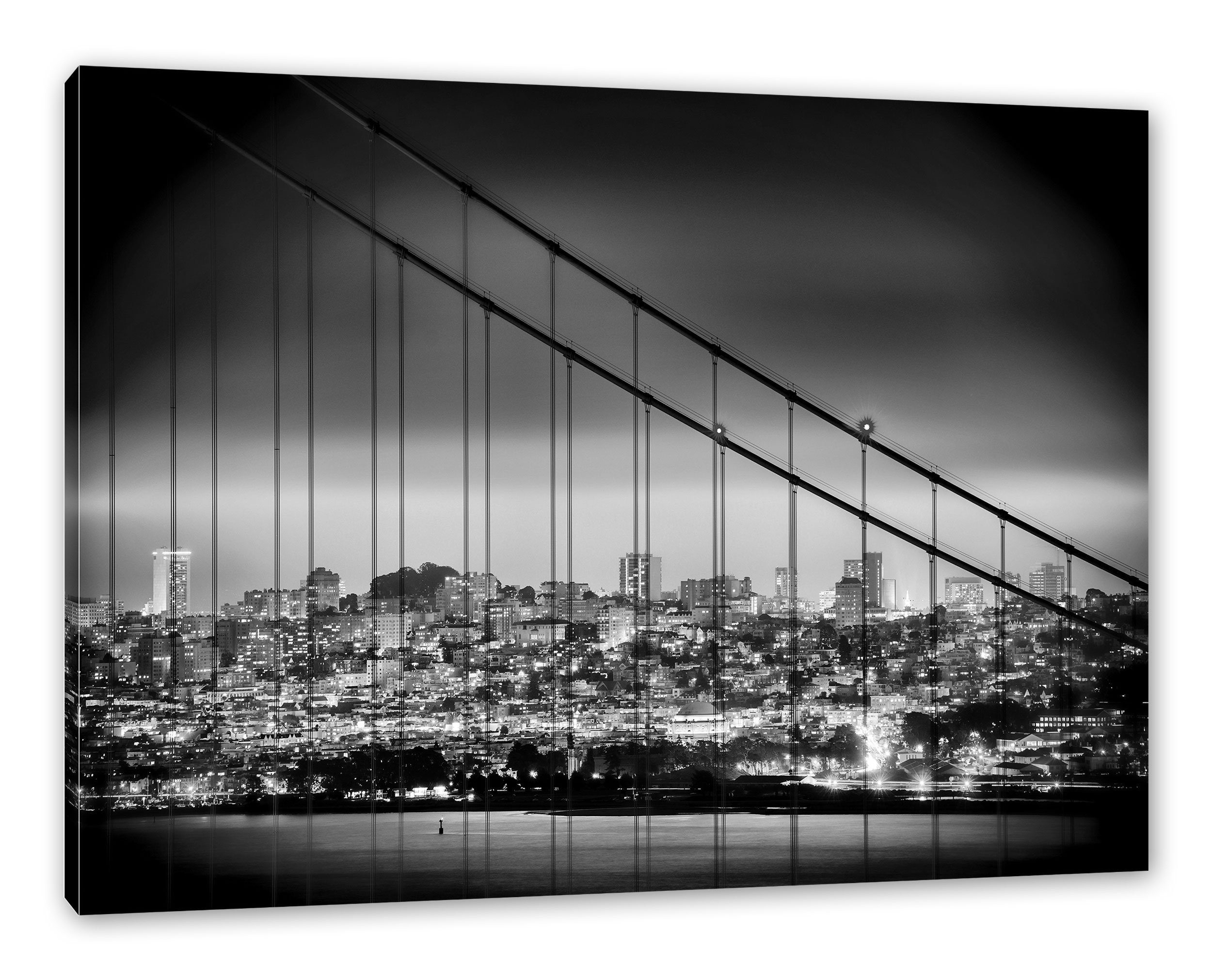 Pixxprint Leinwandbild San Francisco Skyline, San Francisco Skyline (1 St), Leinwandbild fertig bespannt, inkl. Zackenaufhänger