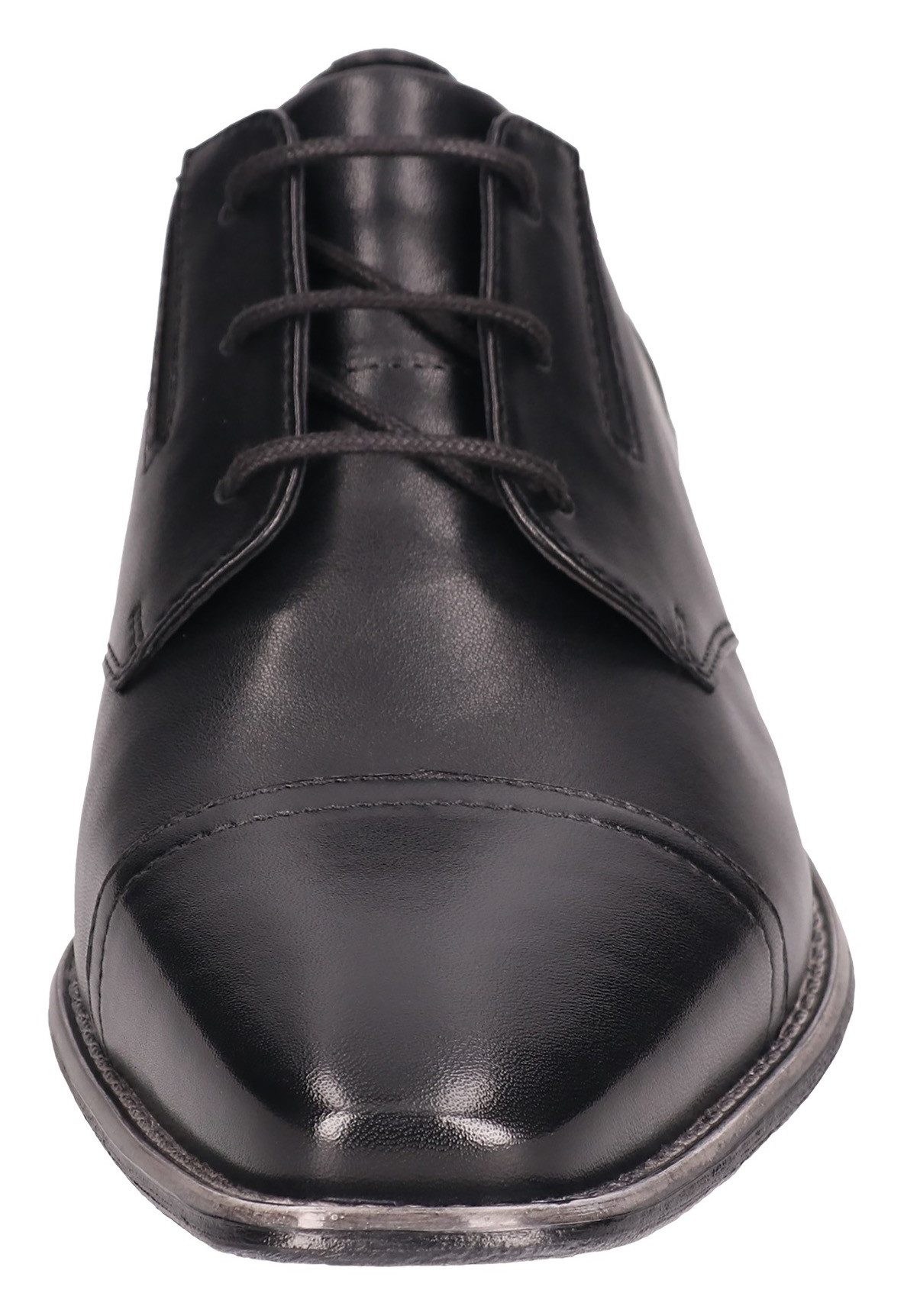 bugatti Schnürschuh, Blockabsatz, Abendschuh, Festtagsschuh mit Stretcheinsätzen