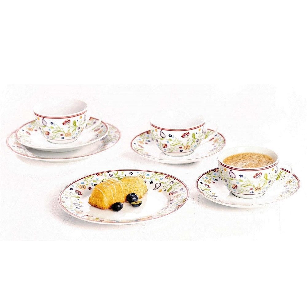 Ritzenhoff & Breker Kaffeeservice Ritzenhoff & Breker Kaffeeservice Doppio Shanti, 18-teilig, Porzellang, 6 Personen, Porzellan