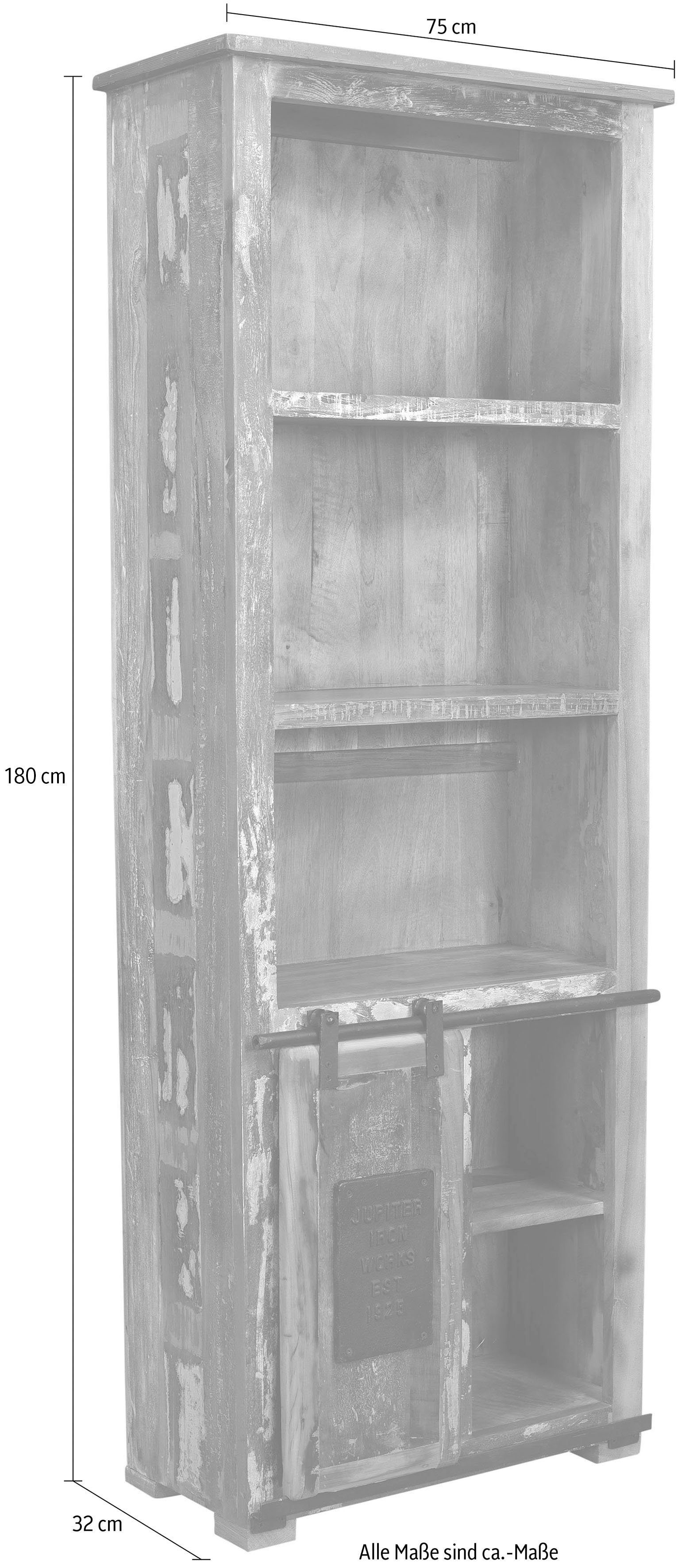 SIT Bücherregal aus Chic, Altholz, Shabby Vintage recyceltem Höhe cm, Jupiter, 180