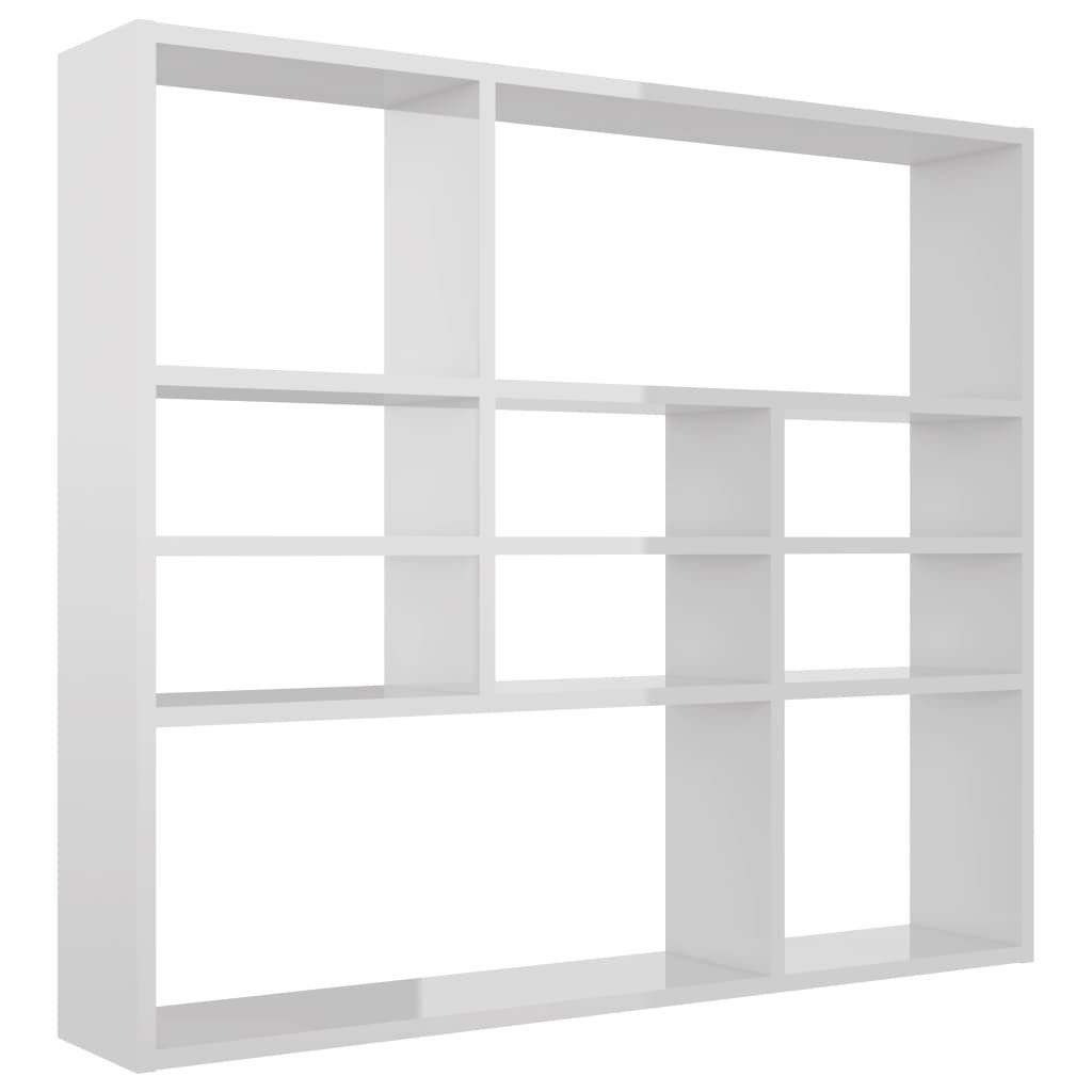 vidaXL Wandregal Wandregal Hochglanz-Weiß 90 x 16 x 78 cm Spanplatte
