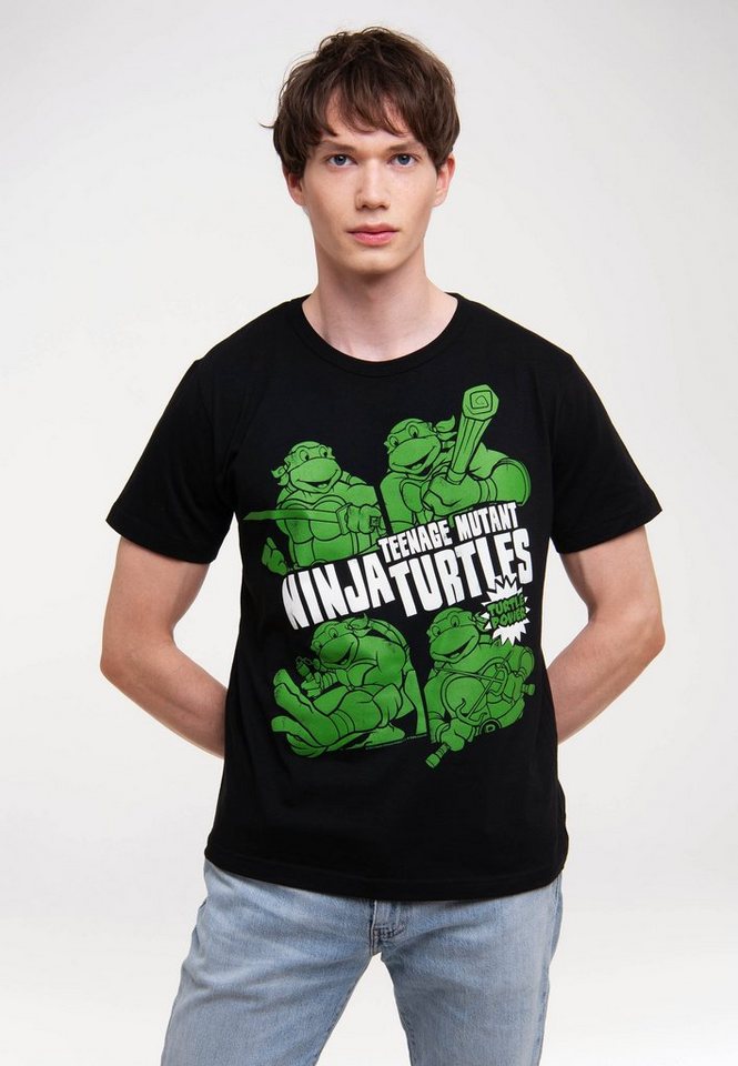 LOGOSHIRT T-Shirt Ninja Turtles - Turtle Power mit lizenziertem Print, Aus  reiner Baumwolle in authentischem Design gefertigt